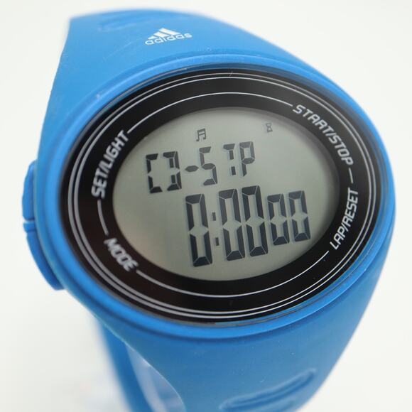 Adidas Mens Blue Digital Sport 49mm Watch Alarm Chrono Timer with New Battery - Picture 11 of 15